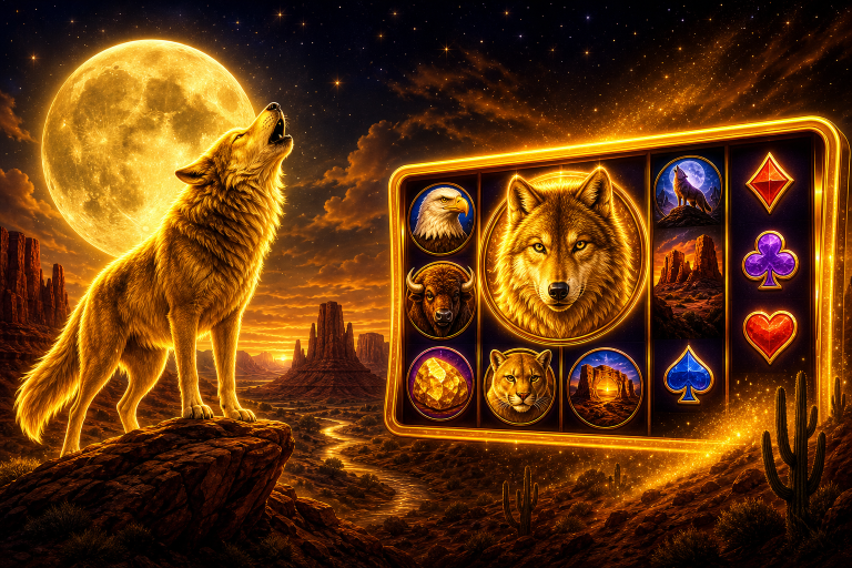 Wolf Gold demo: juega gratis la slot del desierto